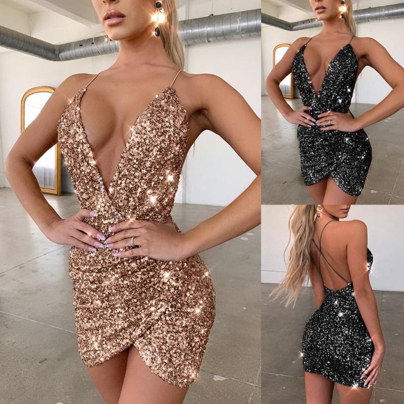 

Casual Dresses Fashion Women Sexy Dress Sequin Bodycon Plus Size Short Party Elegant Vestidos #T2Q