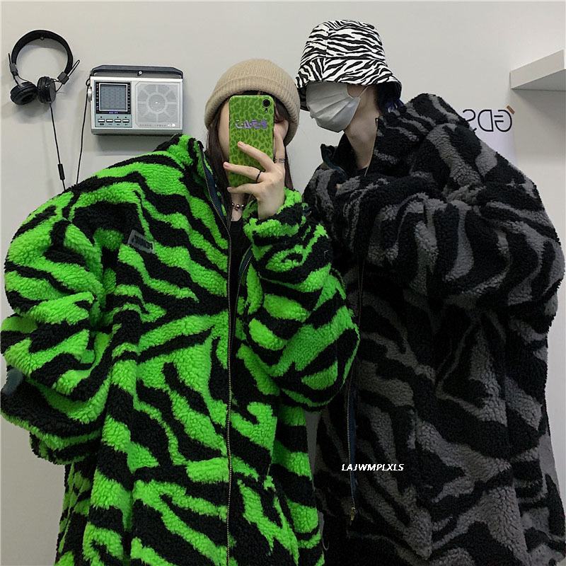 

Women's Fur & Faux Wool jackets with zipper and hood, zipper, stripe zebra, corvino, folgado, for men women, AG77, 1# shoe box