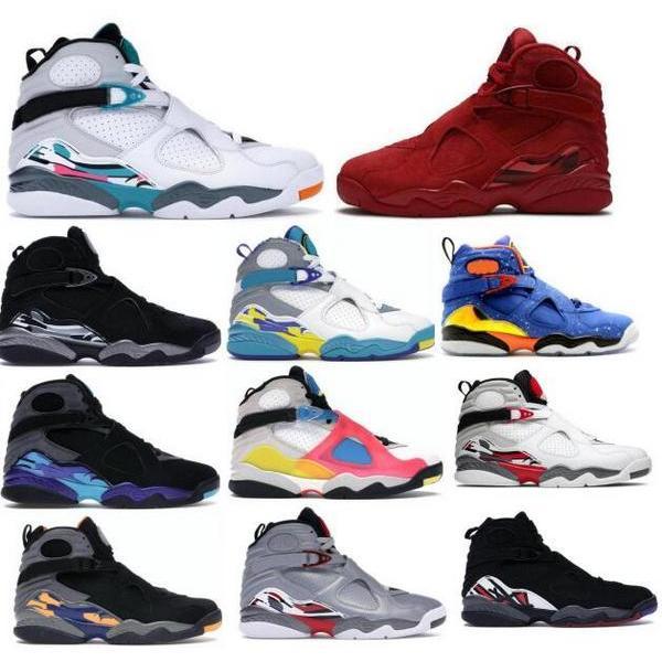 

Jumpman Men Basketball Shoes 8 8s Aqua Chrome Playoffs South Beach Reflections Valentines Day Burgundy Bugs Bunny 2021 Black Tenis Trainers, Silver