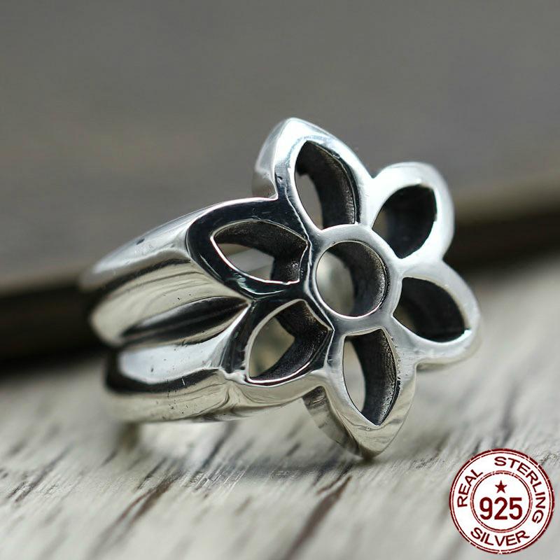 Cluster Rings 100% Sterling Silver Ring Personalized Fashion Jewelry Punk Retro Style Cherry Blossom Simple And Generous Shape 2021 Love-image-710611643