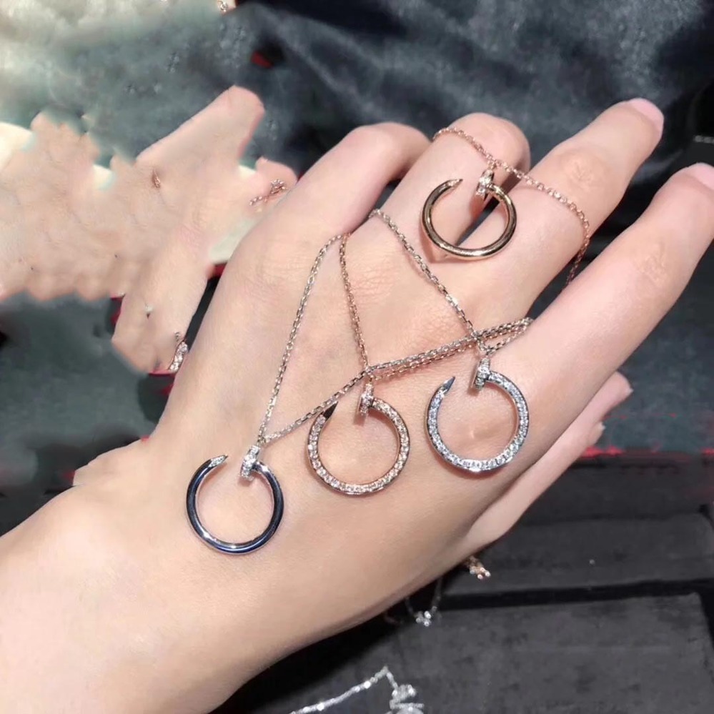 

Pure silver high edition 925 nail Necklace women's geometric micro inlaid silver full diamond clavicle chain creativity1
