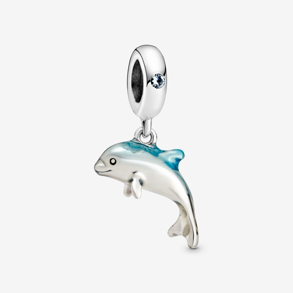

New Arrival 100% 925 Sterling Silver Shimmering Dolphin Dangle Charm Fit Pandora Original European Charm Bracelet Fashion Jewelry Accessories