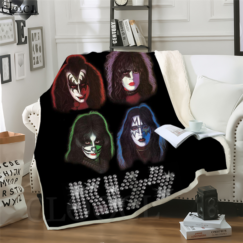 

CLOOCL Arena Rock Kiss Band 3D Print Casual Style Conditioning Blanket Sofa Teens Bedding Throw Blankets Plush Quilt