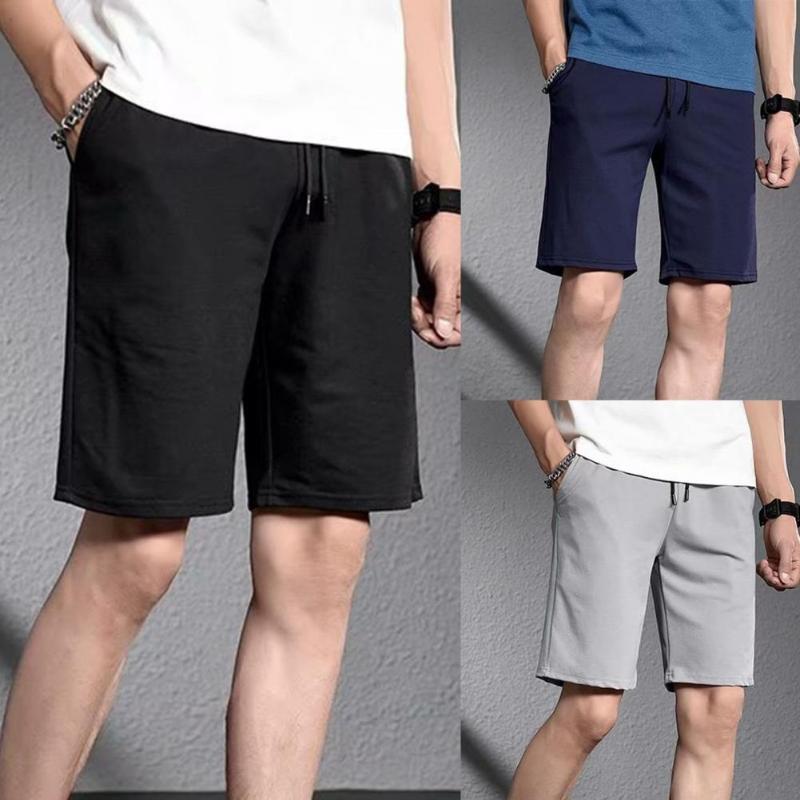 

Men's Shorts Solid Color Men Casual Quick Drying Summer Mid Rise Loose Fifth Pants Mens Short Homme, White;black