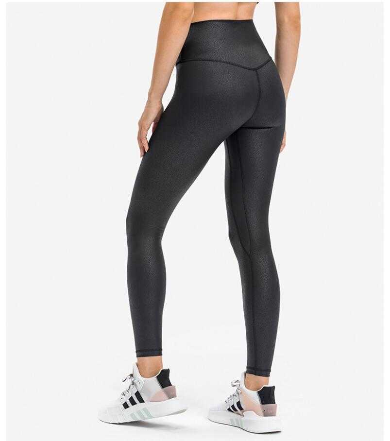 

lu02 gilded nude leather yoga pants women's leggings high waist tight elastic sports fitness leggins gym clothes running workout Trouses, White;red