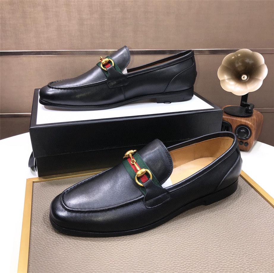 

New Luxury Designer Fashion Men Shoes Weddings Loafer Black Quality Genuine Leather Wedding Business Slip On Dress Shoe Men's Casual Sh, #01