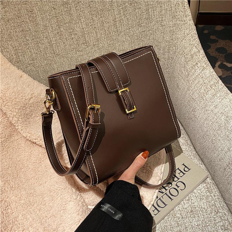 

Soft leather bucket bag women's 2021 new fashion foreign style shoulder bag ins net red versatile texture messenger