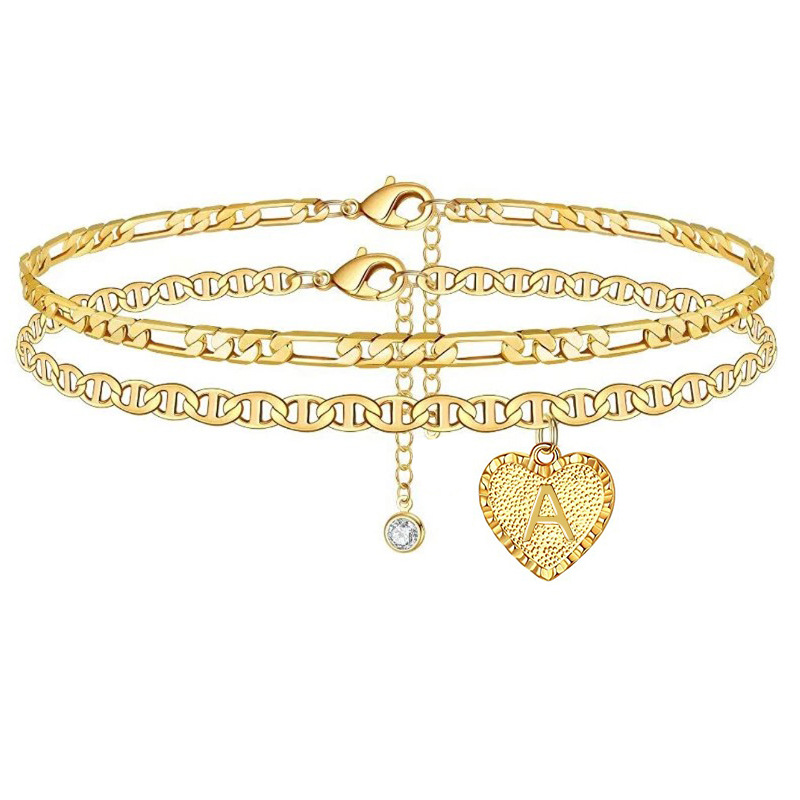 

Love 26 letter 14K gold plated anklet fashion women's anklet bracelet sets