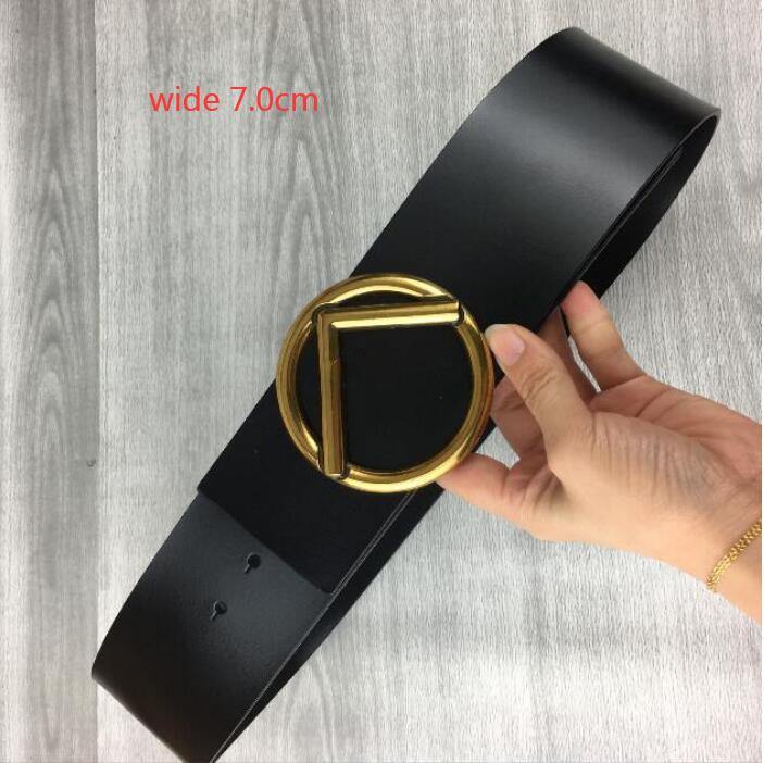 

2021 fashion men039s designer belt women039s leather black and red big gold buckle classic leisure luxury 7 cm wide, Belts