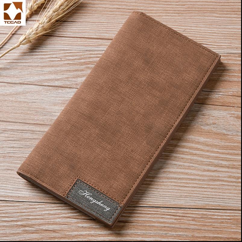 

mens wallet long billetera hombre leather purse thin male carteira masculina designer man cuzdan, Red;black