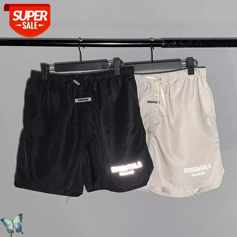 

Essentials Nylon Shorts Men and Women Season 6 Casual Skateboard Sportswear Reflective Short Pants #Qb8N, Black