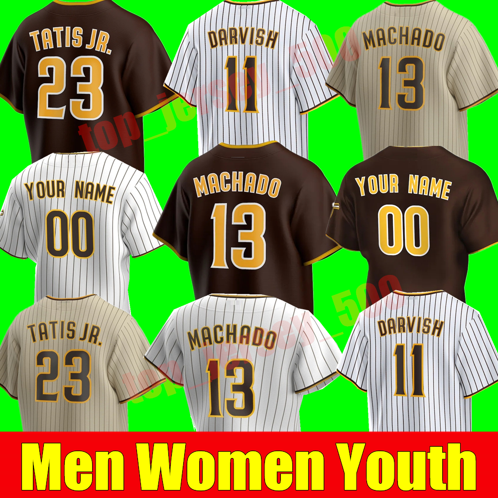 

2021 Men Women Youth kids 23 San Fernando Tatis Jr. Baseball Diego Jerseys 13 Manny Machado 9 Jake Cronenworth 19 Tony Gwynn PADRES Dinelson Lamet jersey, As shown in illustration