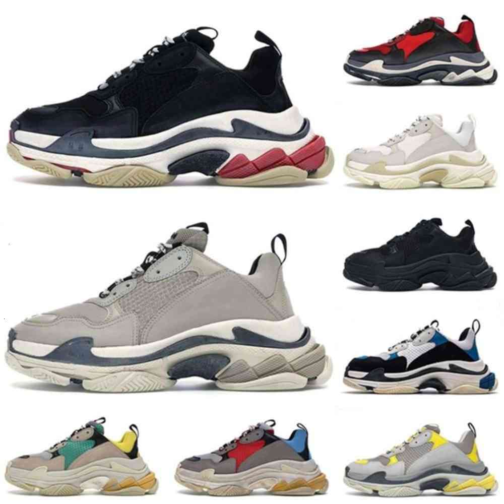 

Triple S 17FW Men's Women's Casual Shoes Platform Sneakers Fashion Balencaiga Luxurys Designers Black White Pink Grey Red onitsukatiger, A1 triple white 36-45