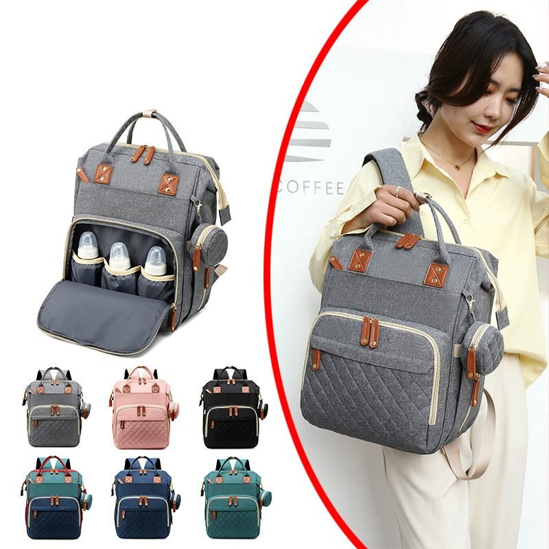 

Diaper Bags Mommy Bag Multi-Function Folding Bed Changing Large-capacity Backpack Baby Outdoor Portable Foldable Waterproof, As pic