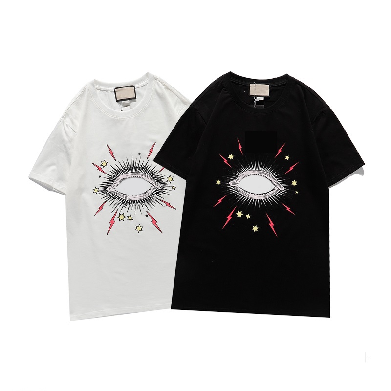 

Summer T-shirts Men Eyes Print T-shirt Couple Clothes Casual Fashion Top Women Trendy Tees White Black Color Shirt