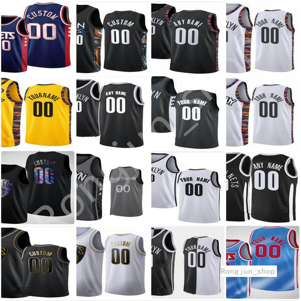 

2021-22 Mens Printed 75th Anniversary Diamond Basketball Kyrie Irving James Harden Kevin Durant Joe Harris Blake Griffin Patty Mills jerseys, Black;red