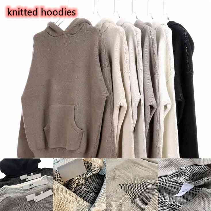 

Designer Fog Letter Essential Hoodies Casual Hooded Knitted Sweater Men Women Knits Sweaters Essentials Hoodie Sweatshirt Long Sleeve 5642
