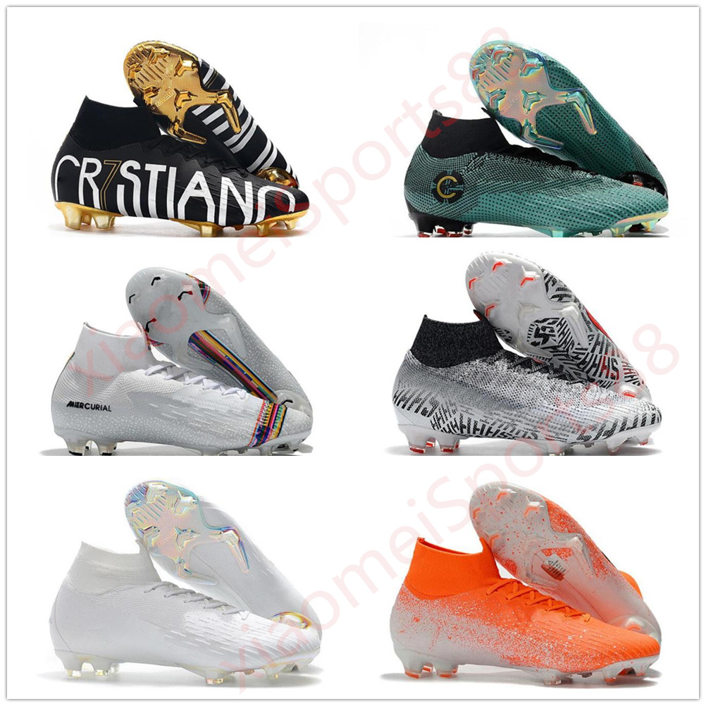 

Discount Mercurial Superfly VI 360 Elite FG KJ 6 XII 12 Soccers Shoes Cleats Mens Women Neymar CR7 High Soccer Shoe Football Boots 35-45, As shown in illustration