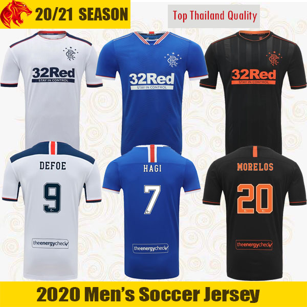

2020 2021 Castore Rangers Soccer Jerseys MORELOS HAGI Rangers FC DEFOE Football shirt TAVERNIER KENT JACK ARFIELD Jersey, Black;yellow