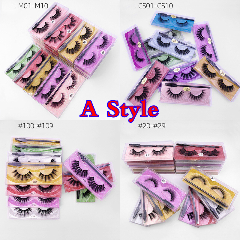 

Newest Natural False Eyelashes Soft Light Fake 3D Mink Eyelash Glitter Eyelash Extension Mink Lashes With Eyelash Brushs