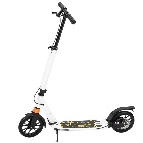 

DE UK Bicycle Folding Scooter For Adults Kids 3 Height Adjustable Double Shock Absorber White