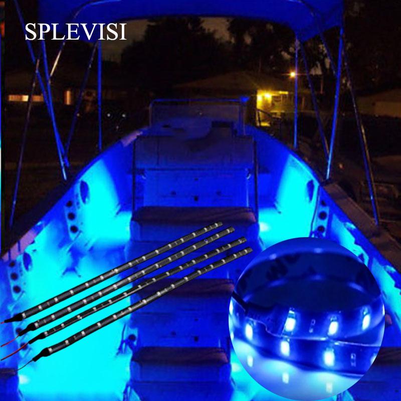 

4x Boat Navigation LED Lighting 12" Waterproof Marine LED Strips Boat Deck Courtesy Bow Pontoon Light Blue White Red Green