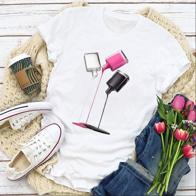 

women graphic printing 3d trend style fashion finger nail summer t shirt lady womens clothing clothes tee female t shirt, White