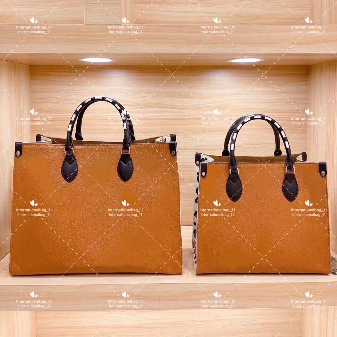 

Handbag Leopard grain ONTHE Tote Designer Fashion 3D embossed Letter leather totes large capacity woven handle women's purse, Customize
