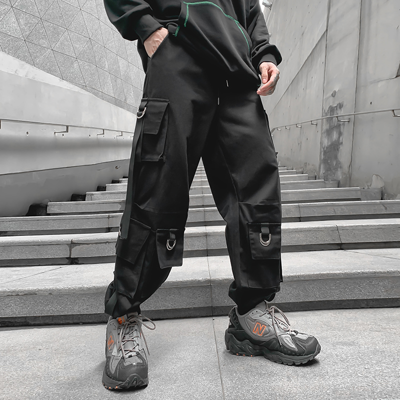 

2021 New Fashion Korean Solid Joggers High Quality Autumn Harem Men Loose Drawstring Mens Casual Pants Trousers Dropshipping Iz0k 7ctr, Black