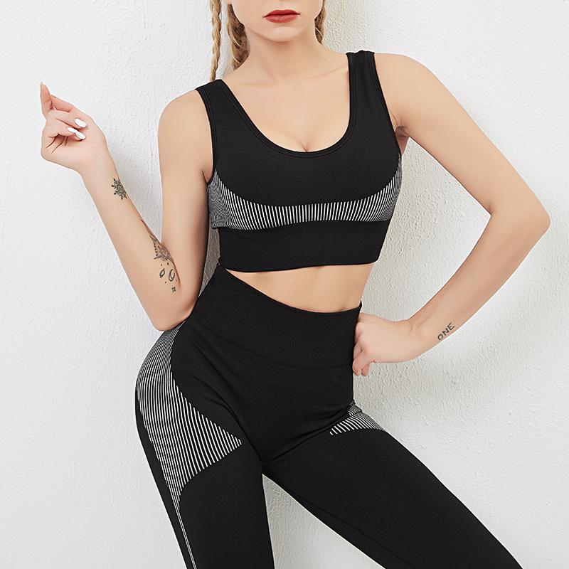 

Gym 2 Piece Set Workout Clothes for Women Sports Bra and Leggings Set Sports Wear for Women Gym Clothing Athletic Yoga, 809028 black