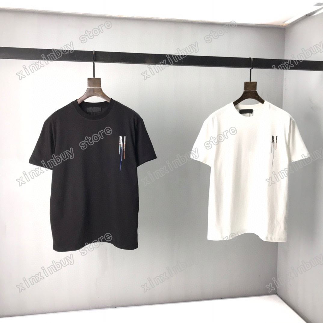 

22ss Men Women Designers T-Shirts tee Paint letters print short sleeve Man Crew Neck paris Fashion Streetwear Black white S-2XL