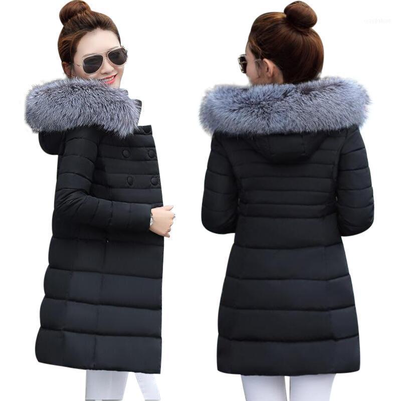 

Women's Down & Parkas Winter Female Jacket Coat Women Fake Fur Collar Warm Woman Parka Outerwear Coat1, Red