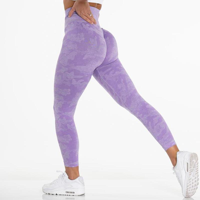

Yoga Outfit Camo Gym Leggings Seamless High Waist Compression Bottoms Womens Leggins Push Up Athletic Wear For Women, Black