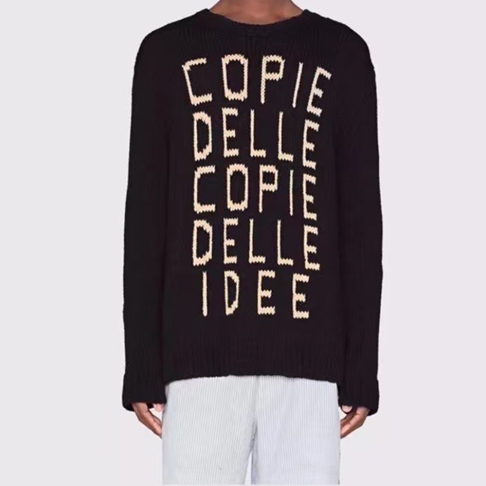 

2021 New Masculino Inverno Contrastante Pullovers Carta Outono Camisola De Malha Du | 419894516 89fl, Black