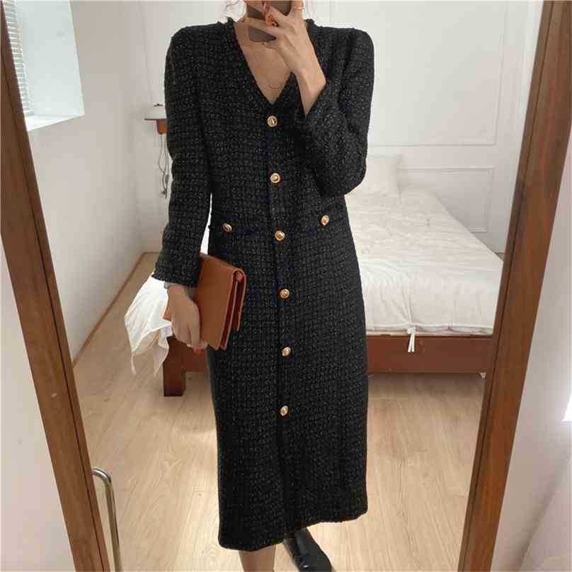 

Women French Retro V-Neck Dresses Solid Straight Long Gentle Office Lady Elegant Chic Female Fashion Clothe 210525, White