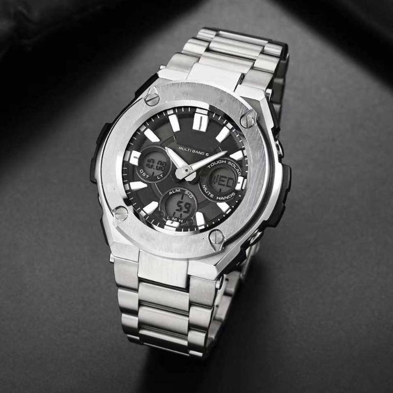 

Wristwatches GST-W300 Brand Sports Men's Quartz Watch Waterproof LED Dual Display Digital Electronic Leisure Military