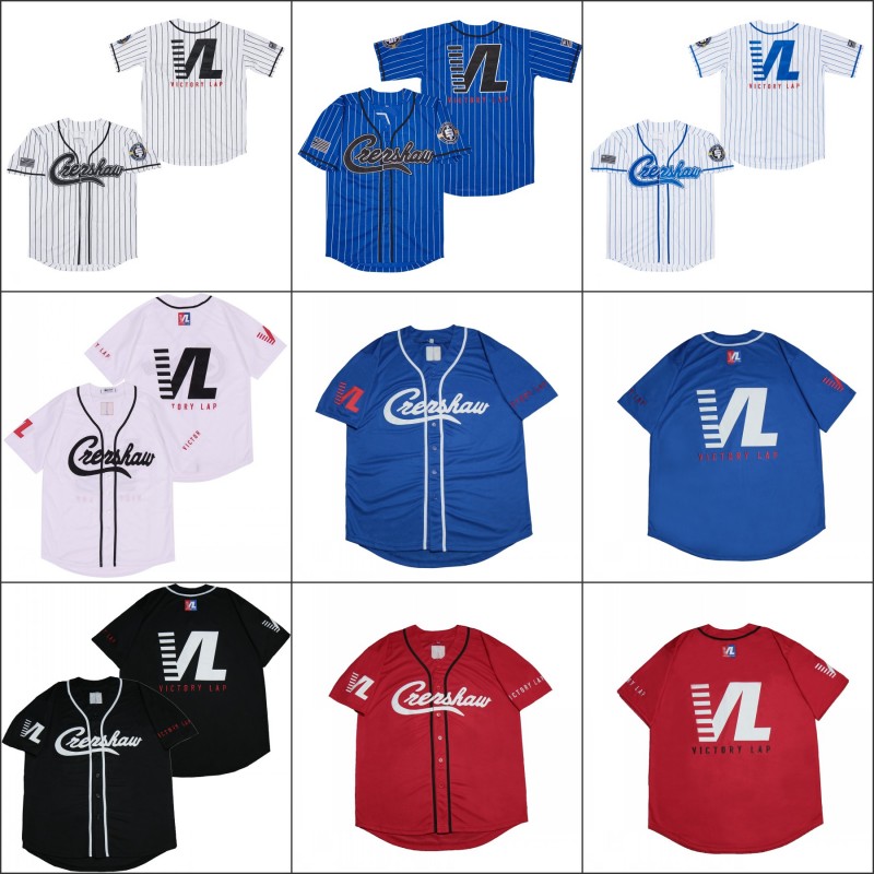 

Men's Crenshaw Victory Lap Cover Hip Hop Rap Baseball Jersey Stitched