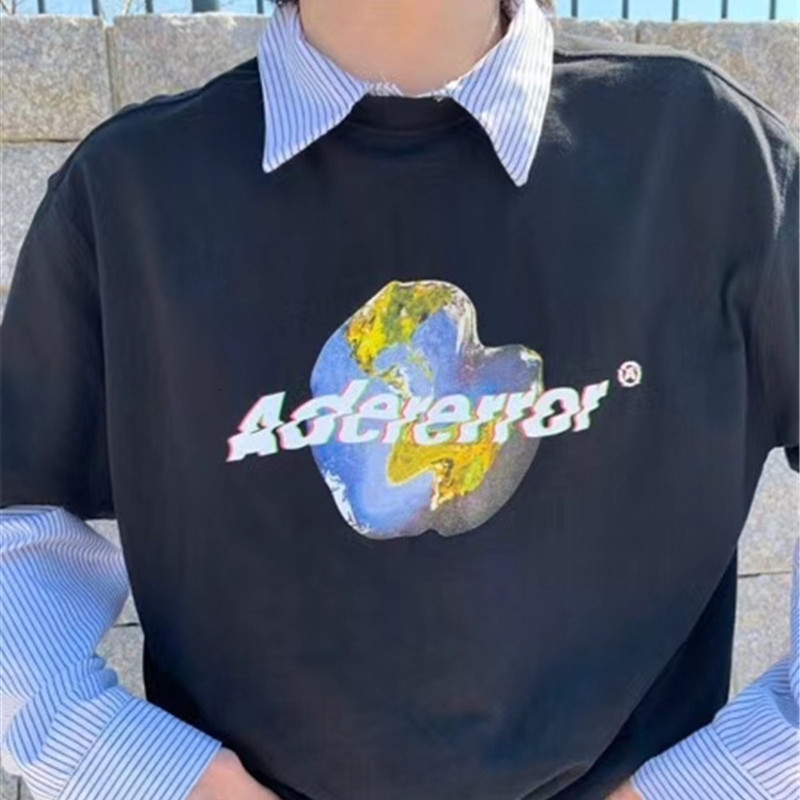 

2021 New 320g Tecido Grosso Ader Erro Empresa Camiseta Homem Mulher 1:1 Oversize Abstrato Terra Impresso Adererror Camisa Superior t Ozlb
