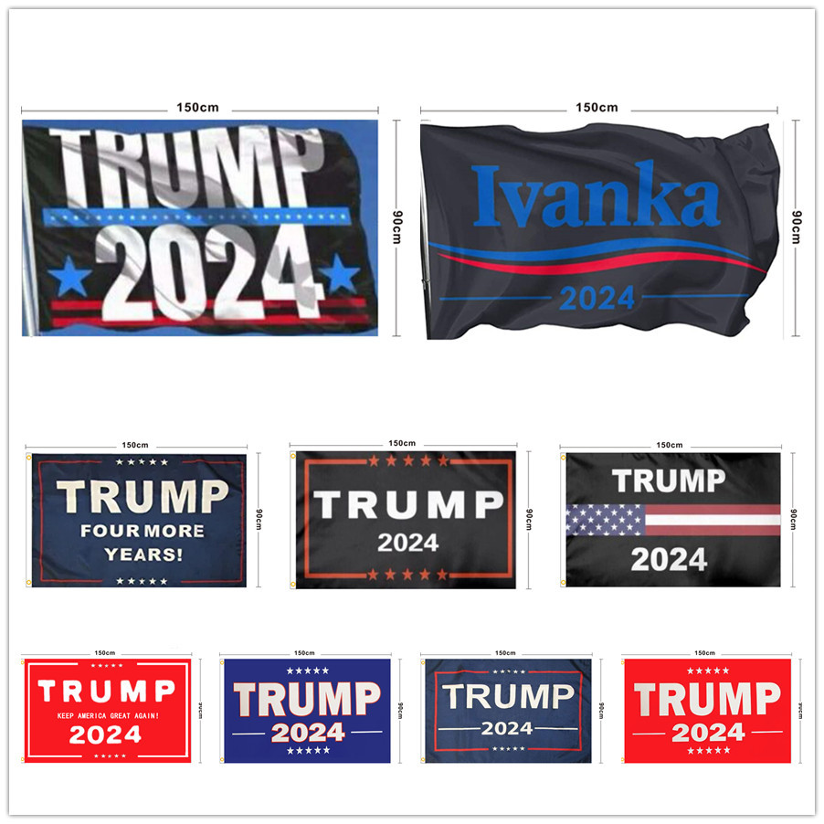 Trump Flag 2024 Hanging 90*150cm Trump Keep America Great Banners 3x5ft Digital Print Donald Trump Flag Decor Banner