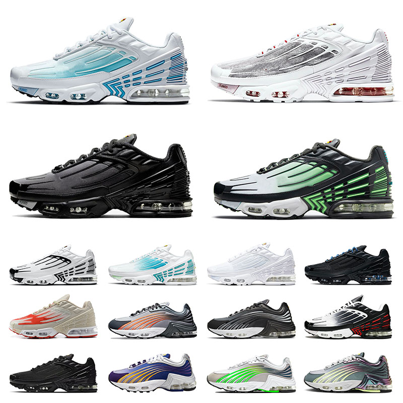 

TN Plus 3 Tuned Sports Sneakers 2 Running Shoes Big Size Us 12 All Black Mesh Tennis White Green Red Blue Men Women Trainers Outdoor, # 36-46