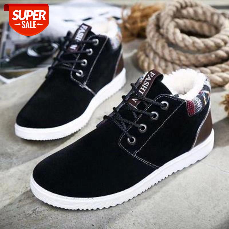 

Man Winter Casual Warm Snow Boots Plush Lace-Up Male Sneakers Solid Color for Man Ankle Boots Round Toe Fashion Male Footwear #6E9Z