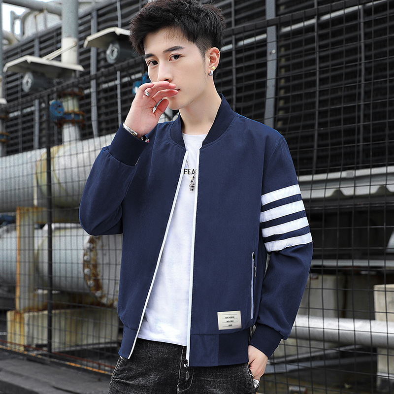 

2021 Brand Mens Jacket New Fall Jackets for Man Fashion Long Sleeves Coat Motorcycle Korean Style High Quality Clothing 1y80, Blue