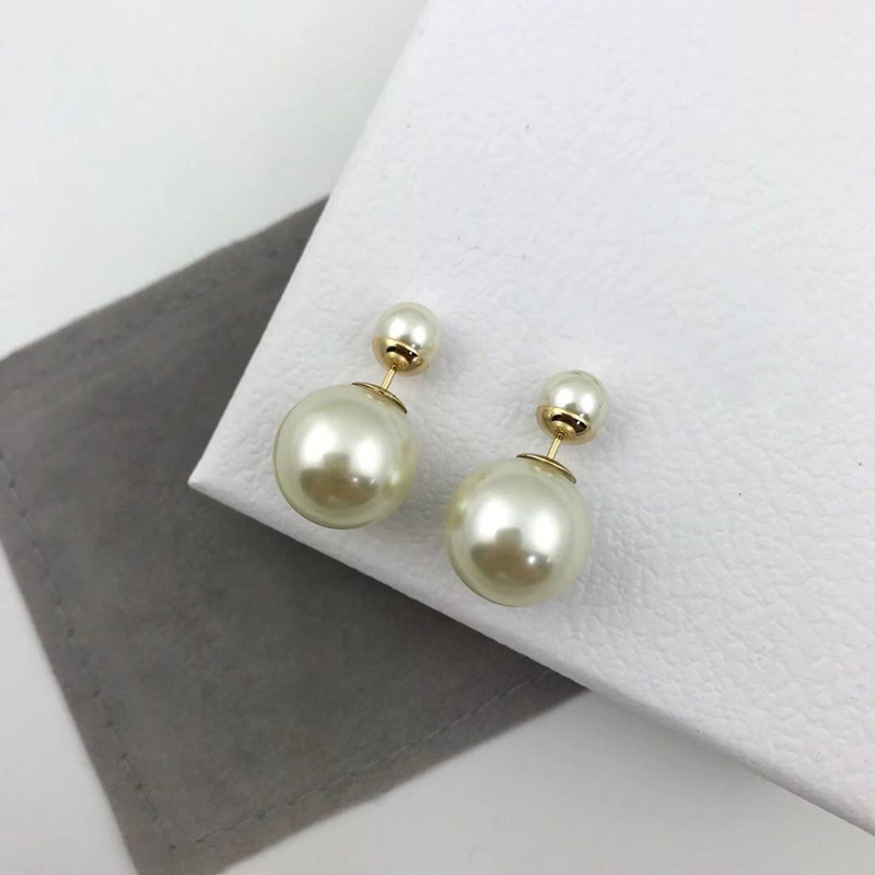 

S925 Sterling Silver Double Side Stud Earrings Brand Designer Big Ball Luxury Earring Jewelry with Original Packing Gift