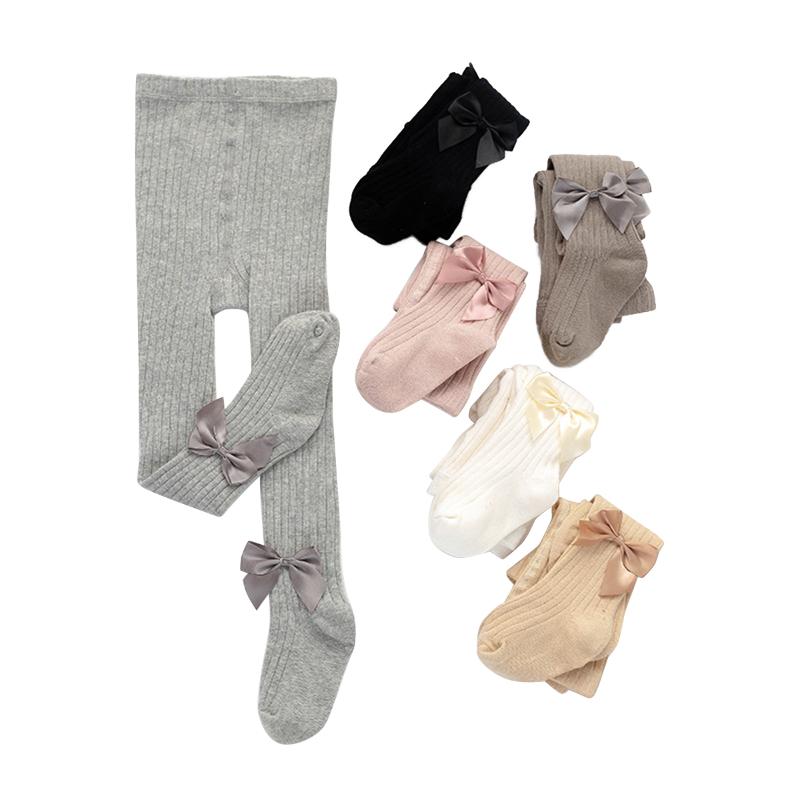 

Footies Kids Infant Baby Girls Cute Bowknot Pantyhose Fashion Solid Ribbed Tights For Party Daily Wear 6M-12Years, Blue