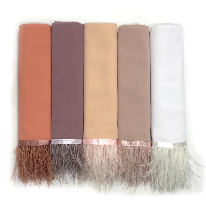

Scarves 1PCS Solid Head Scarf Feather Bandana Female Luxury Ladies Spring Pashmina Chiffon Women Elegant Shawl