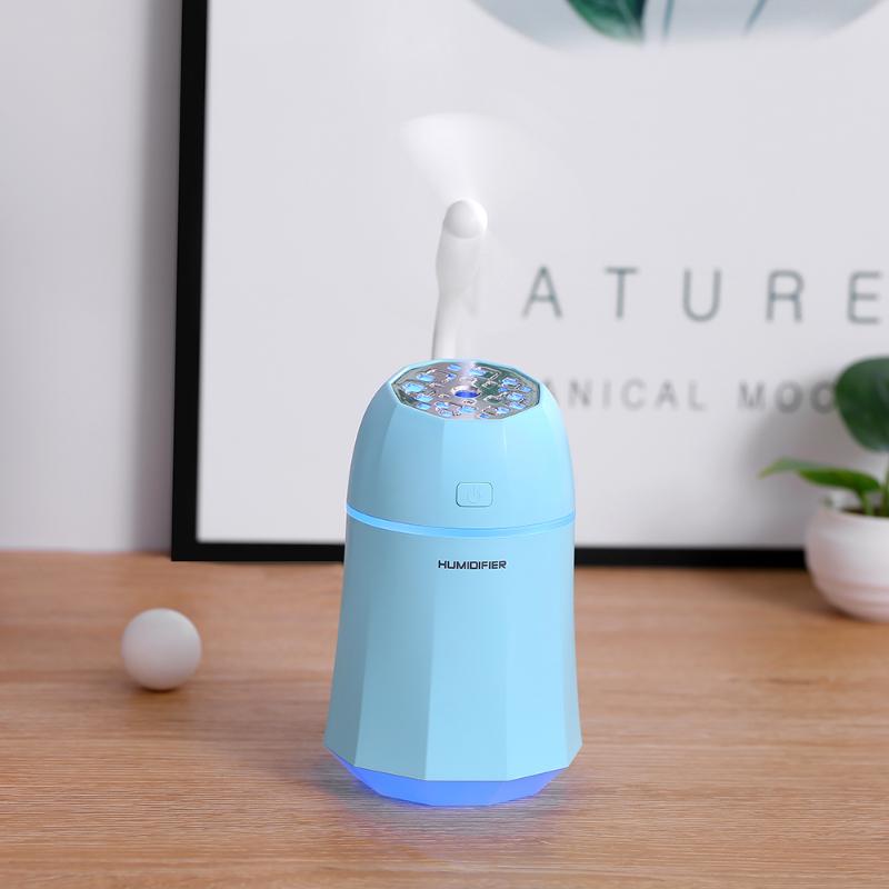 

Creative Air Humidifier USB Desk With Mini Fan and Night Lamp Portable Car Steam Humidifier Cooler Pure Air For Home Office