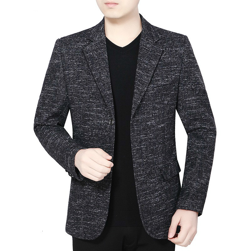 

2021 New Jacket Spring Two Buttons Men's Casual Blazer Long Sleeve Coat Lapel Young Fashion Slim Fit High Quality Suit Men 48nq, Gray