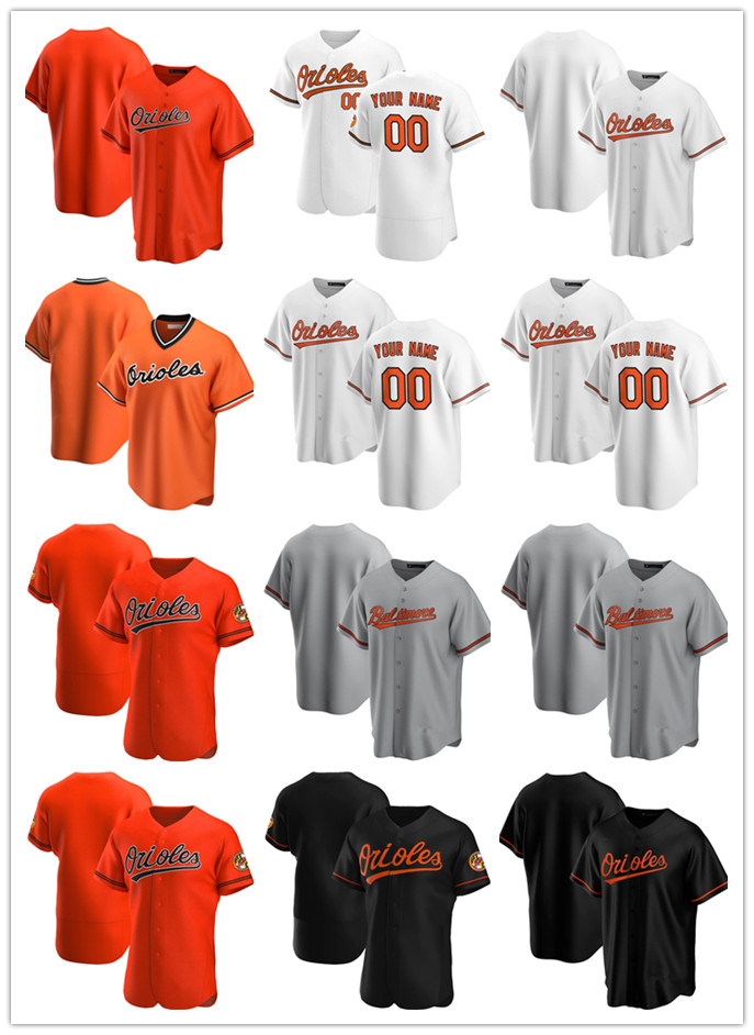 

Custom Jersey Mens women Youth Baltimore Orioles your any name number Authentic Baseball Jerseys white orange black stitching, Color