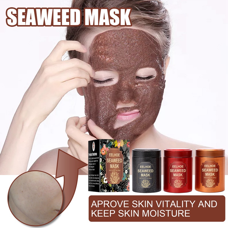 

Pure Seaweed Alga Mask Natural Moisturizing Shrink Pores Acne Spots Remove Hyrdating Face Masks Skin Care 1389