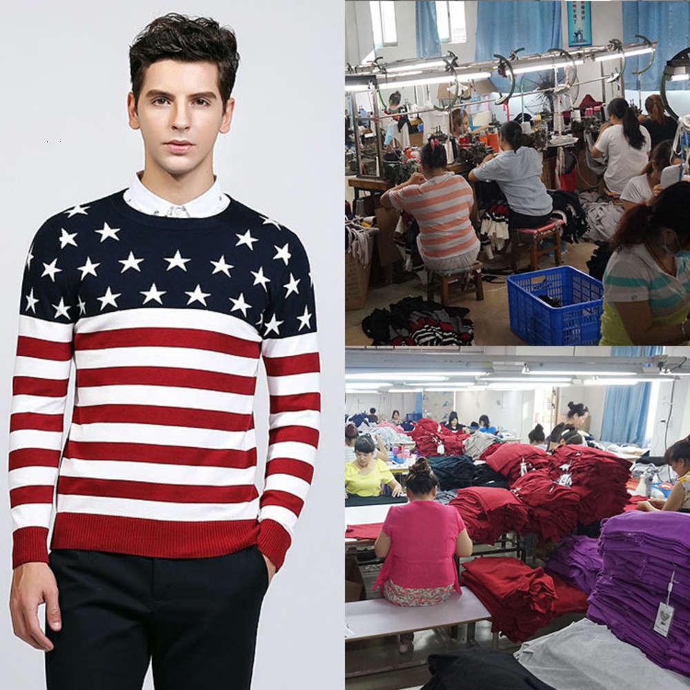 

Dongguan Dalang factory men's knitting sweater, White;black